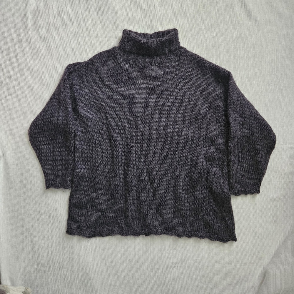 Vintage Esprit Sweater Womens Mohair Blend Oversized Knit Turtleneck Cozy Fuzzy